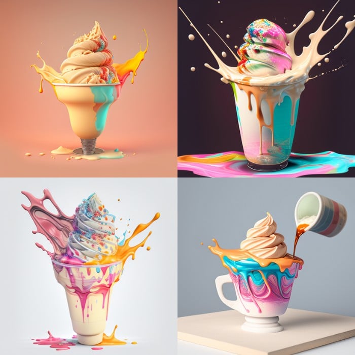Ice cream in a cup POUR PAINTING