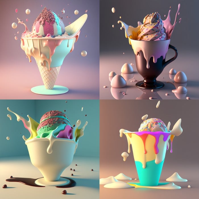 Ice cream in a cup RAYTRACING