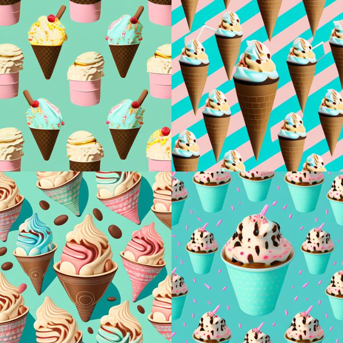 Ice cream in a cup REPEATING PATTERN ON PAPER 1