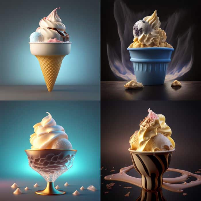 Ice cream in a cup RIM LIGHTING
