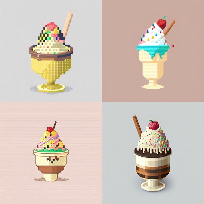 a Ice cream in a cup PIXEL ART