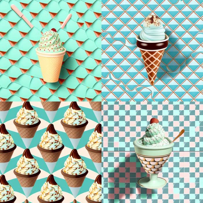 a Ice cream in a cup as TILED PATTERN