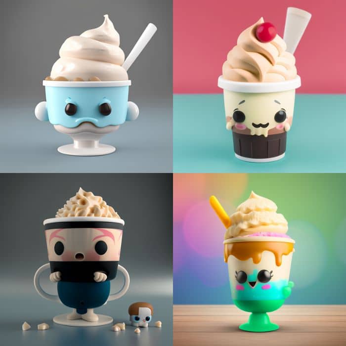 a Ice cream in a cup as VINYL FUNKO POP SHAPED