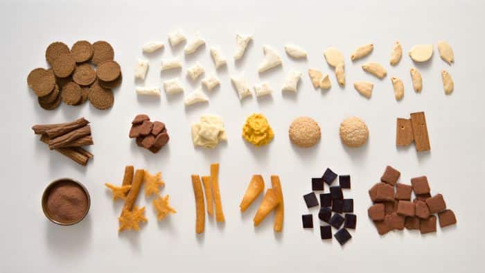 knolling of natural snacks for dogs ar 169