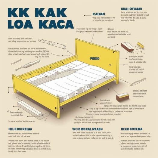 Complicated ikea instructions for building a bed, realistic v 4