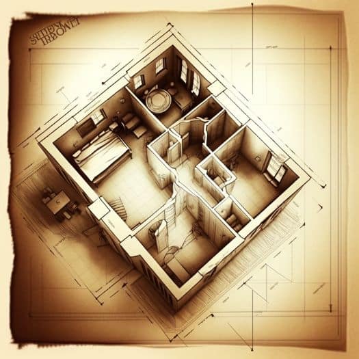 blueprint of a room, architect style, top down view, detailed v 4