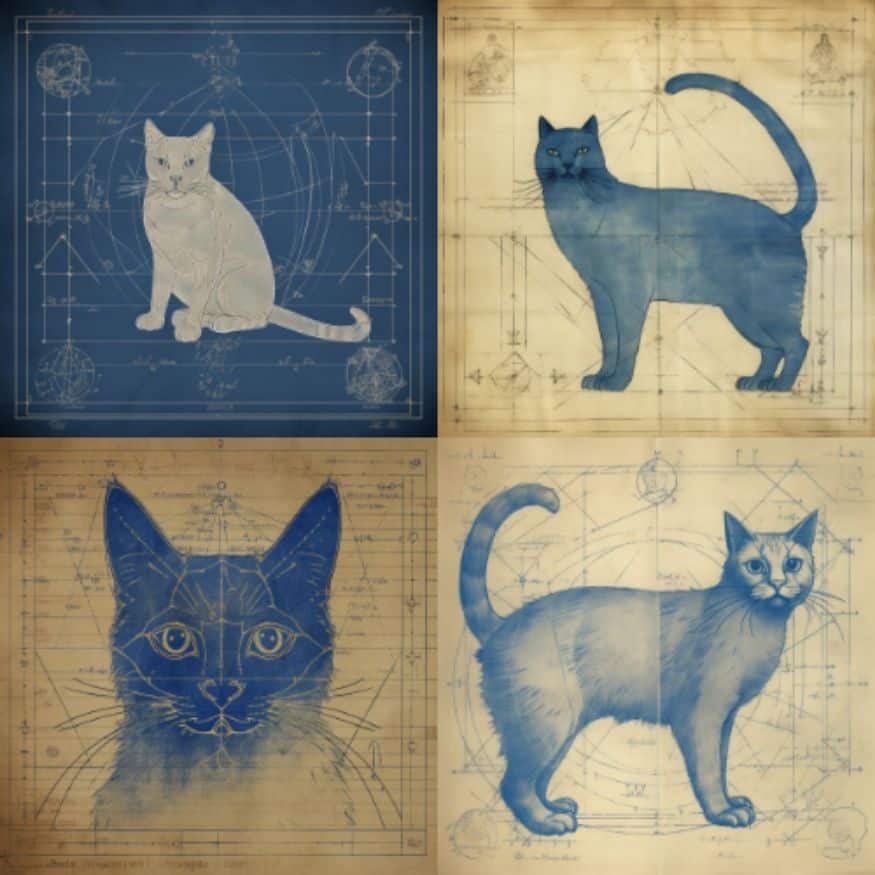 blueprint of cat davinci style v 5