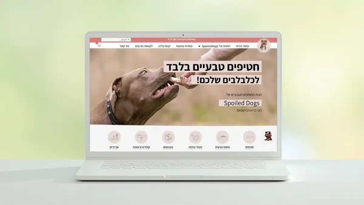 בניית אתר מכירות אונליין - חנות חטיפים טבעיים לכלבים